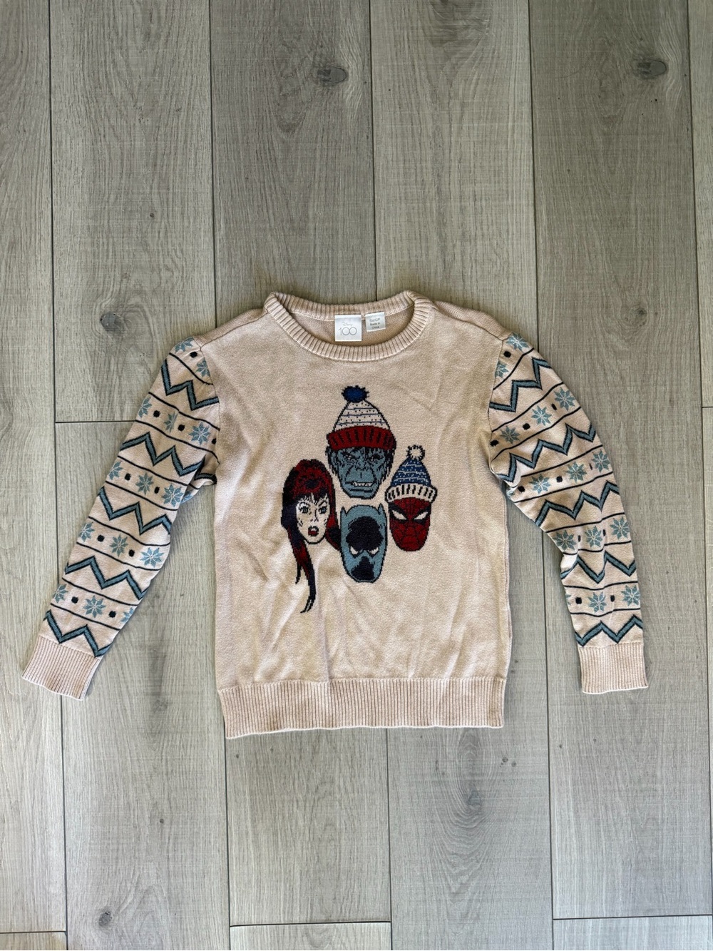 Disney 100th Anniversary Kids Marvel Holiday Sweater